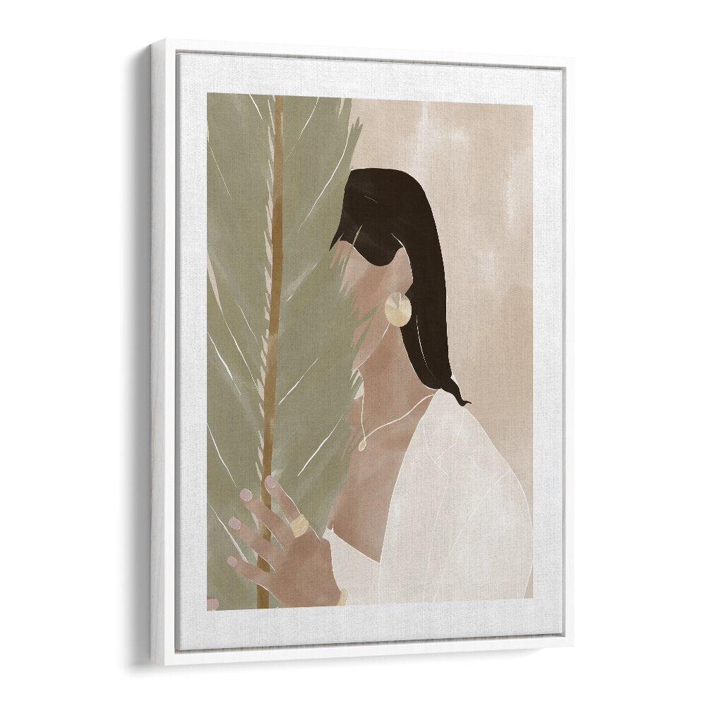 Plant Mom By Ivy Green Women Illustration Paintings in White Floater Frame