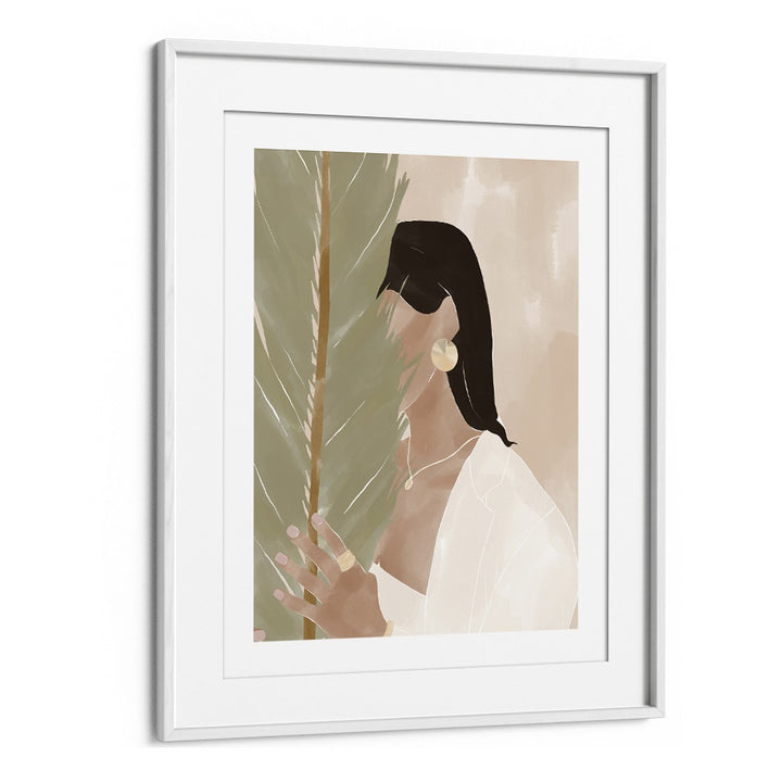 Plant Mom By Ivy Green Women Illustration Paintings in White Frame With Mount