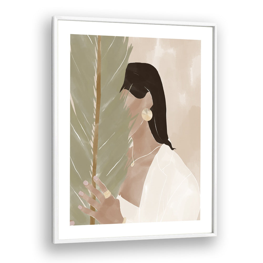 Plant Mom By Ivy Green Women Illustration Paintings in White Plain Frame