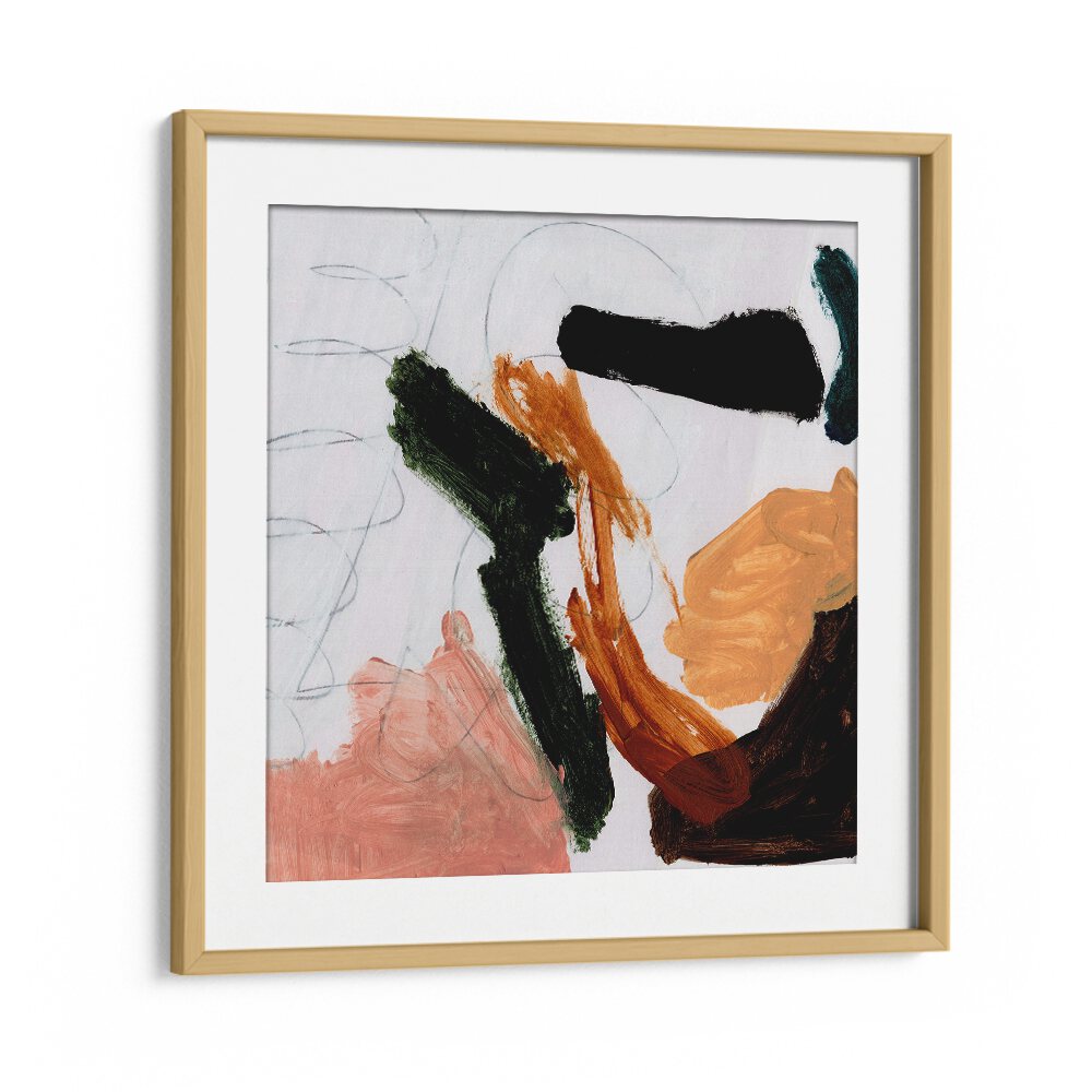 Play By Dan Hobday Abstract Art Abstract Paintings in Oak Wood Frame With Mount