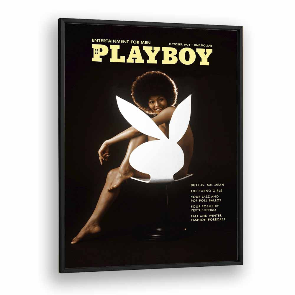 Playboy  Women Illustrations paintings in Black Plain Frame