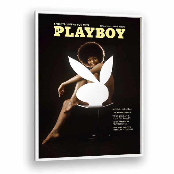 Playboy  Women Illustrations paintings in White Plain Frame