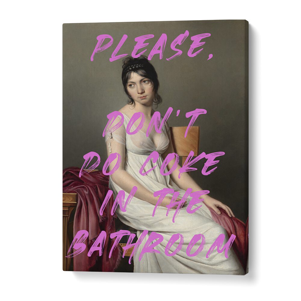 Please Dont Do Coke in the Bathroom by the Art Concept Altered Art Prints in Gallery Wrap