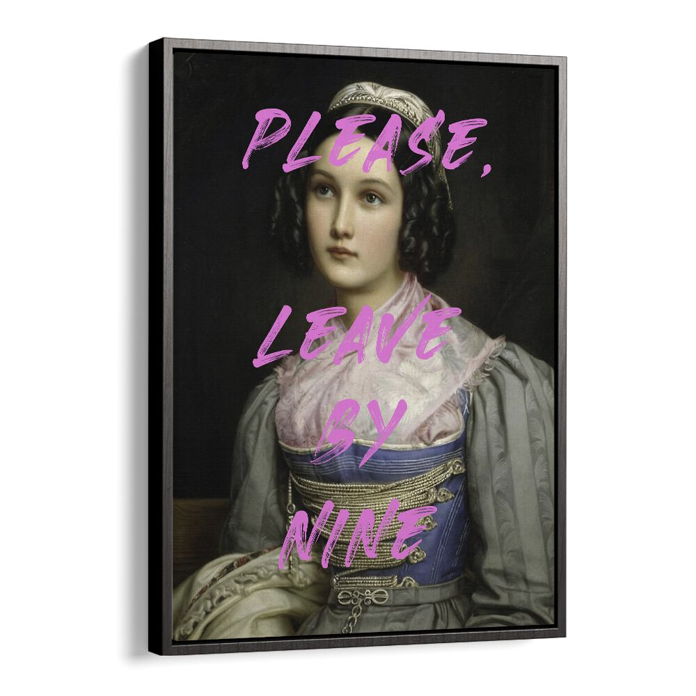 Please Leave by the Art Concept Altered Art Prints in Black Floater Frame