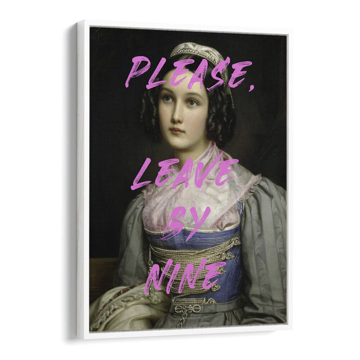 Please Leave by the Art Concept Altered Art Prints in White Floater Frame