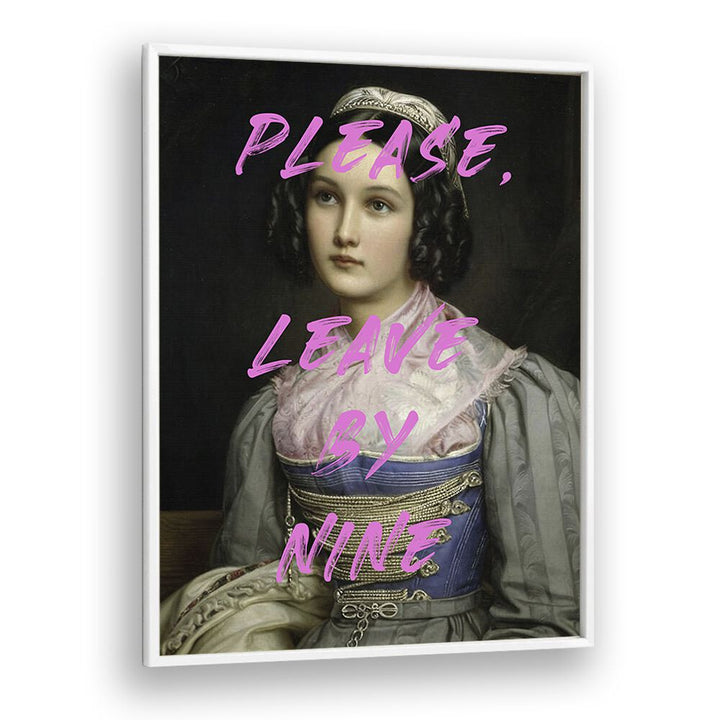 Please Leave by the Art Concept Altered Art Prints in White Plain Frame