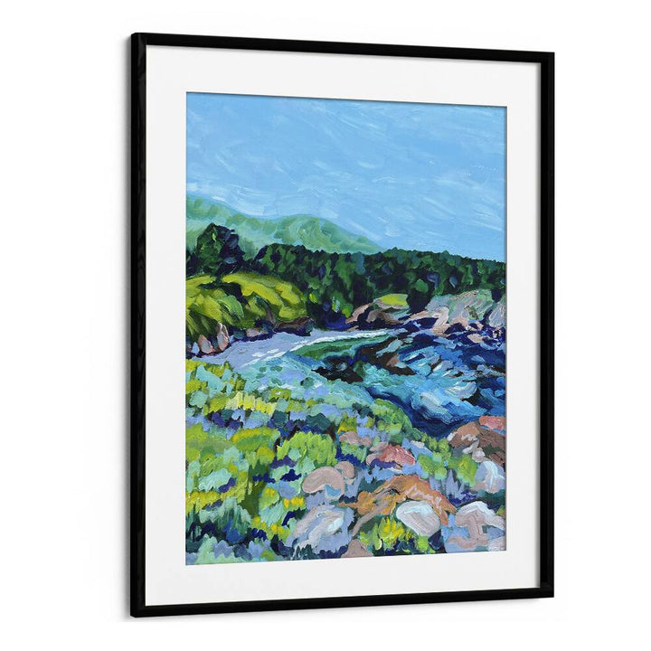 Point Lobos By Key And Sea Creative Landscape Room Art in Black Frame With Mount