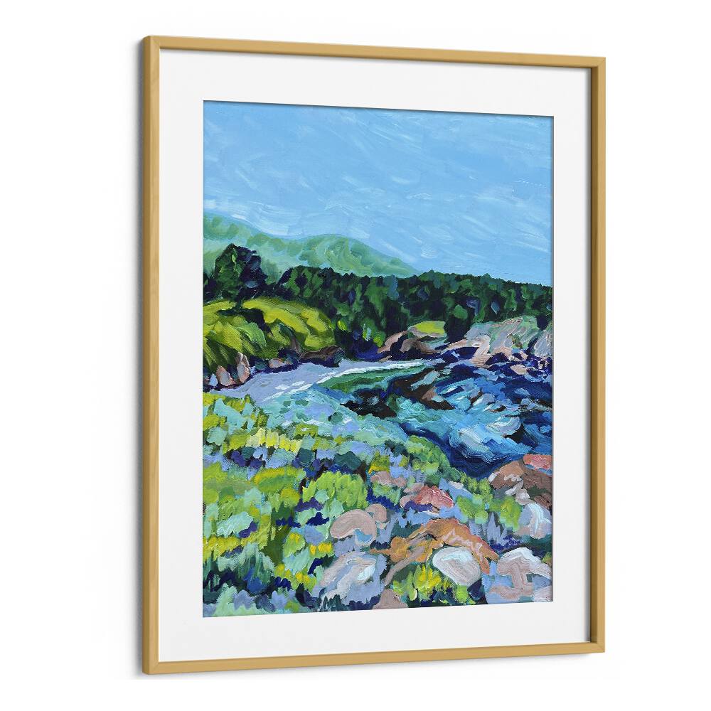 Point Lobos By Key And Sea Creative Landscape Room Art in Oak Wood Frame With Mount