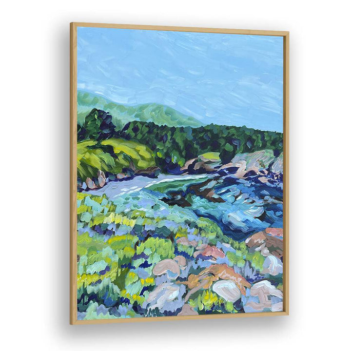 Point Lobos By Key And Sea Creative Landscape Room Art in Oak Wood Plain Frame