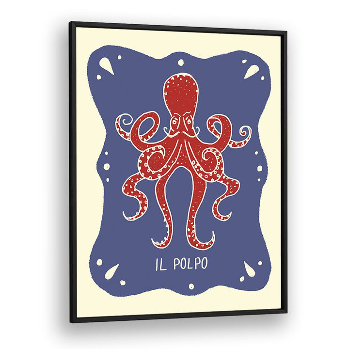 Polpo Up by Studio Dolci Kitchen Posters in Black Plain Frame