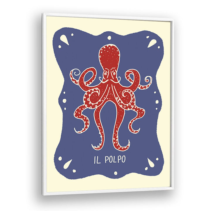 Polpo Up by Studio Dolci Kitchen Posters in White Plain Frame