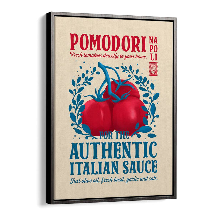 Pomodori Kitchen Print by Studio Mandariini Kitchen Posters Kitchen Art Prints in Black Floater Frame