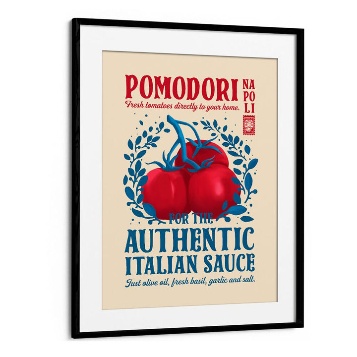 Pomodori Kitchen Print by Studio Mandariini Kitchen Posters Kitchen Art Prints in Black Frame With Mount