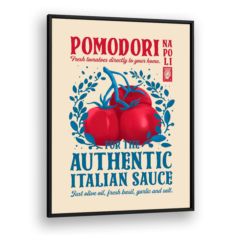 Pomodori Kitchen Print by Studio Mandariini Kitchen Posters Kitchen Art Prints in Black Plain Frame