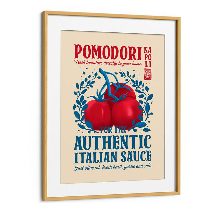 Pomodori Kitchen Print by Studio Mandariini Kitchen Posters Kitchen Art Prints in Oak Wood Frame With Mount