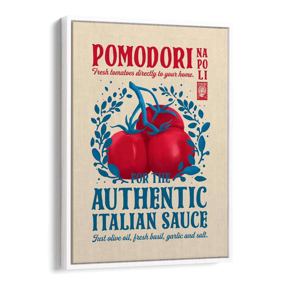 Pomodori Kitchen Print by Studio Mandariini Kitchen Posters Kitchen Art Prints in White Floater Frame