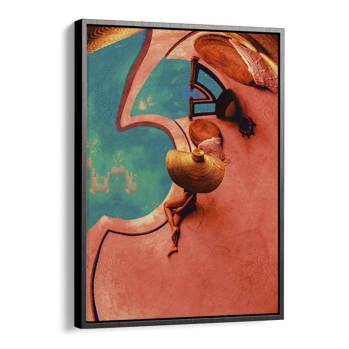 Poolside I By Cosmo Zach Surreal Art Prints Surrealism in Black Floater Frame