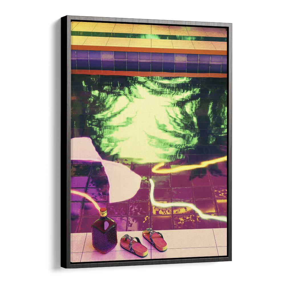 Poolside Ii By Cosmo Zach Surreal Art Prints Surrealism in Black Floater Frame