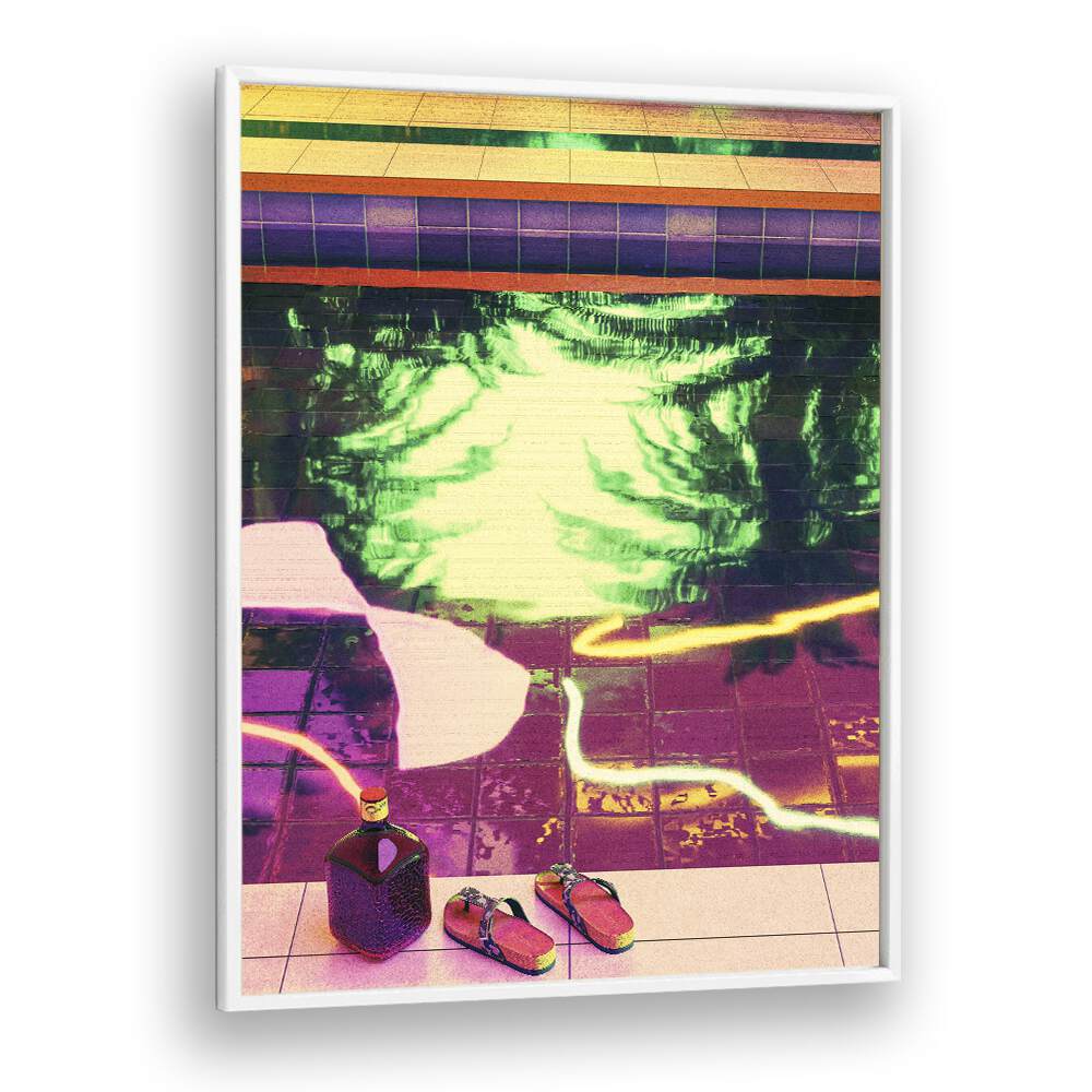 Poolside Ii By Cosmo Zach Surreal Art Prints Surrealism in White Plain Frame