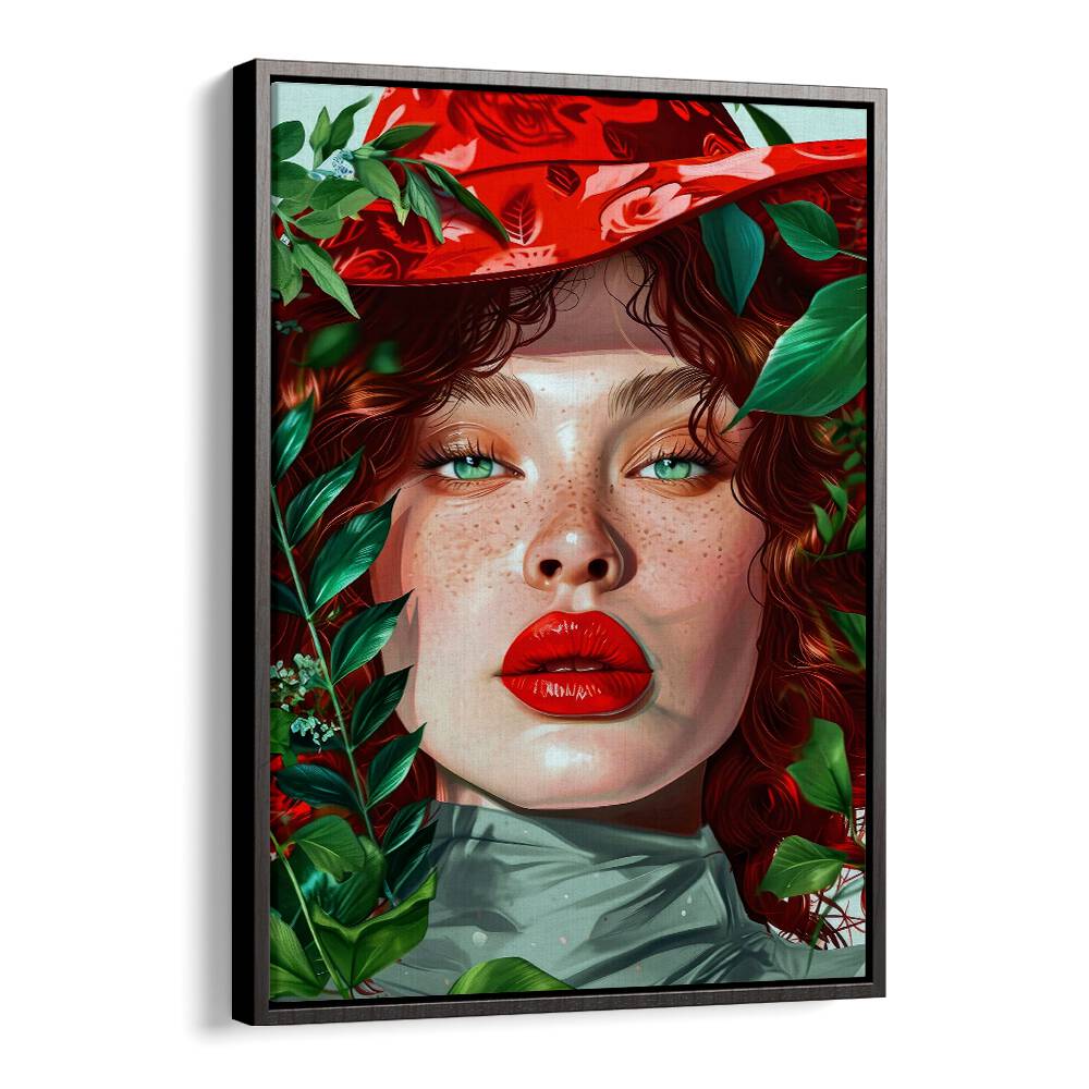 Pop Women Portrait ii Pop Art Paintings Pop Art Prints in Black Floater Frame