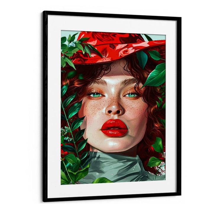 Pop Women Portrait ii Pop Art Paintings Pop Art Prints in Black Frame With Mount