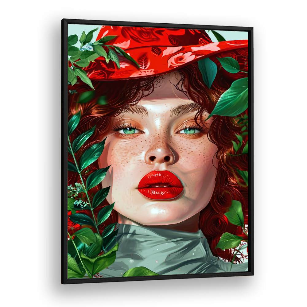 Pop Women Portrait ii Pop Art Paintings Pop Art Prints in Black Plain Frame