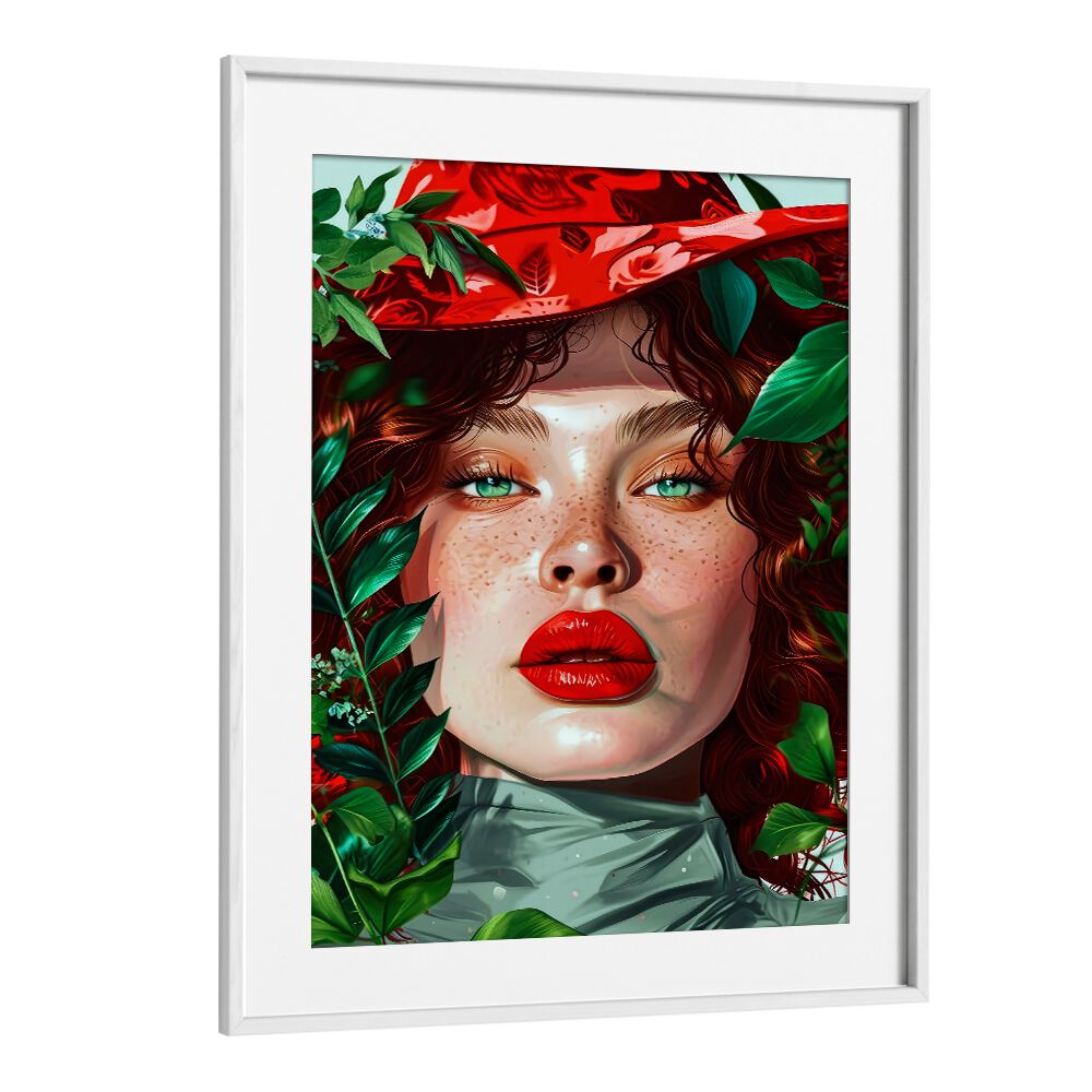 Pop Women Portrait ii Pop Art Paintings Pop Art Prints in White Frame With Mount