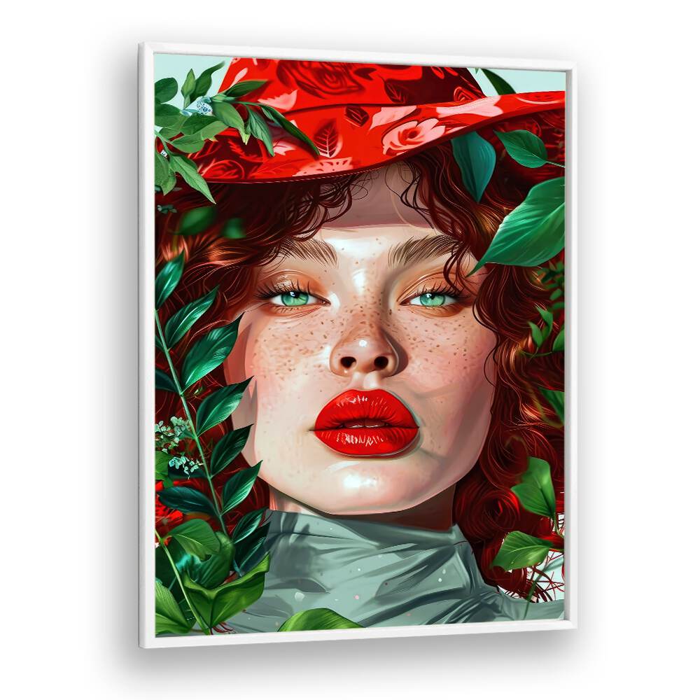 Pop Women Portrait ii Pop Art Paintings Pop Art Prints in White Plain Frame