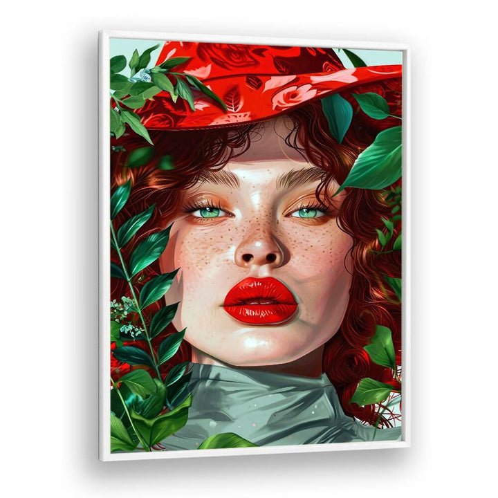 Pop Women Portrait ii Pop Art Paintings Pop Art Prints in White Plain Frame