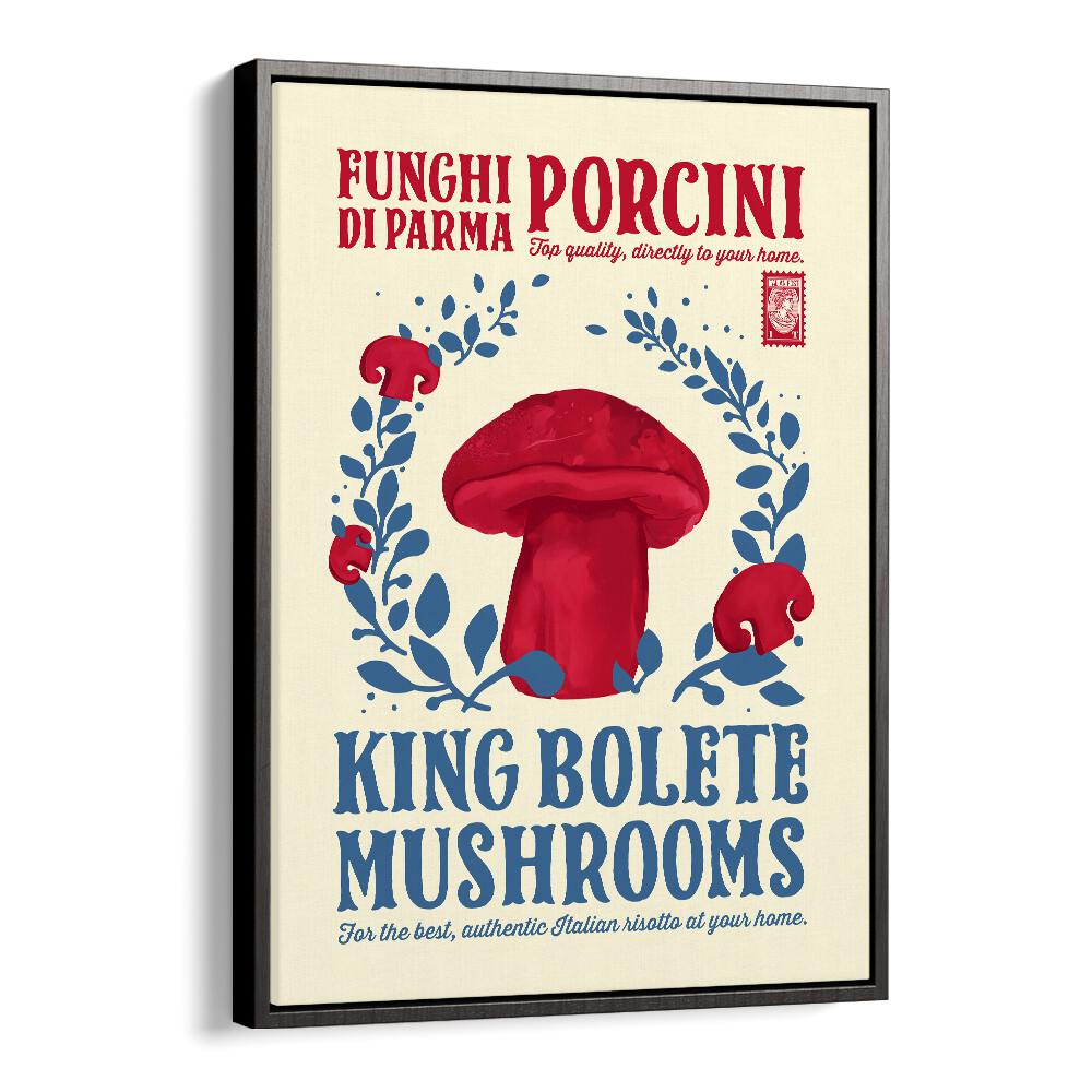 Porcini Kitchen Print by Studio Mandariini Kitchen Posters Kitchen Art Prints in Black Floater Frame