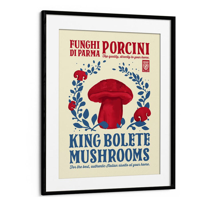 Porcini Kitchen Print by Studio Mandariini Kitchen Posters Kitchen Art Prints in Black Frame With Mount