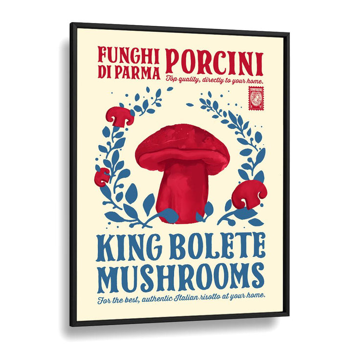 Porcini Kitchen Print by Studio Mandariini Kitchen Posters Kitchen Art Prints in Black Plain Frame