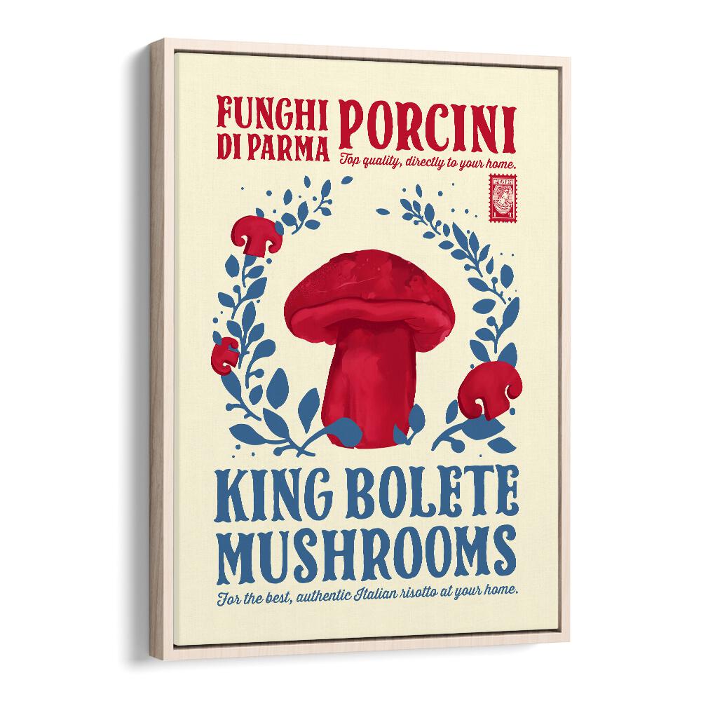 Porcini Kitchen Print by Studio Mandariini Kitchen Posters Kitchen Art Prints in Oak Wood Floater Frame