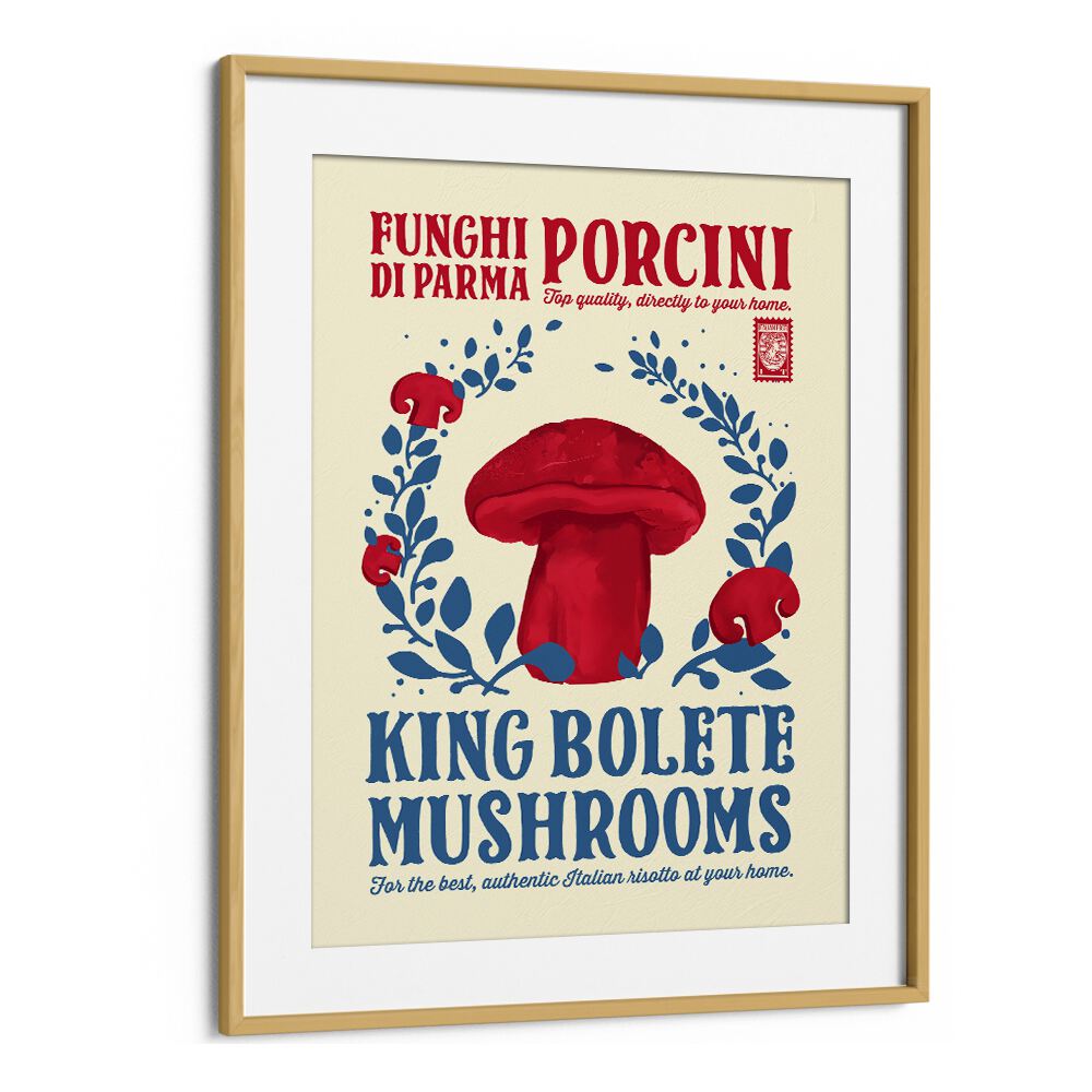 Porcini Kitchen Print by Studio Mandariini Kitchen Posters Kitchen Art Prints in Oak Wood Frame With Mount