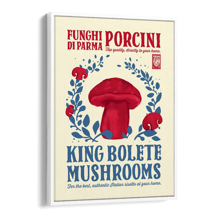 Porcini Kitchen Print by Studio Mandariini Kitchen Posters Kitchen Art Prints in White Floater Frame