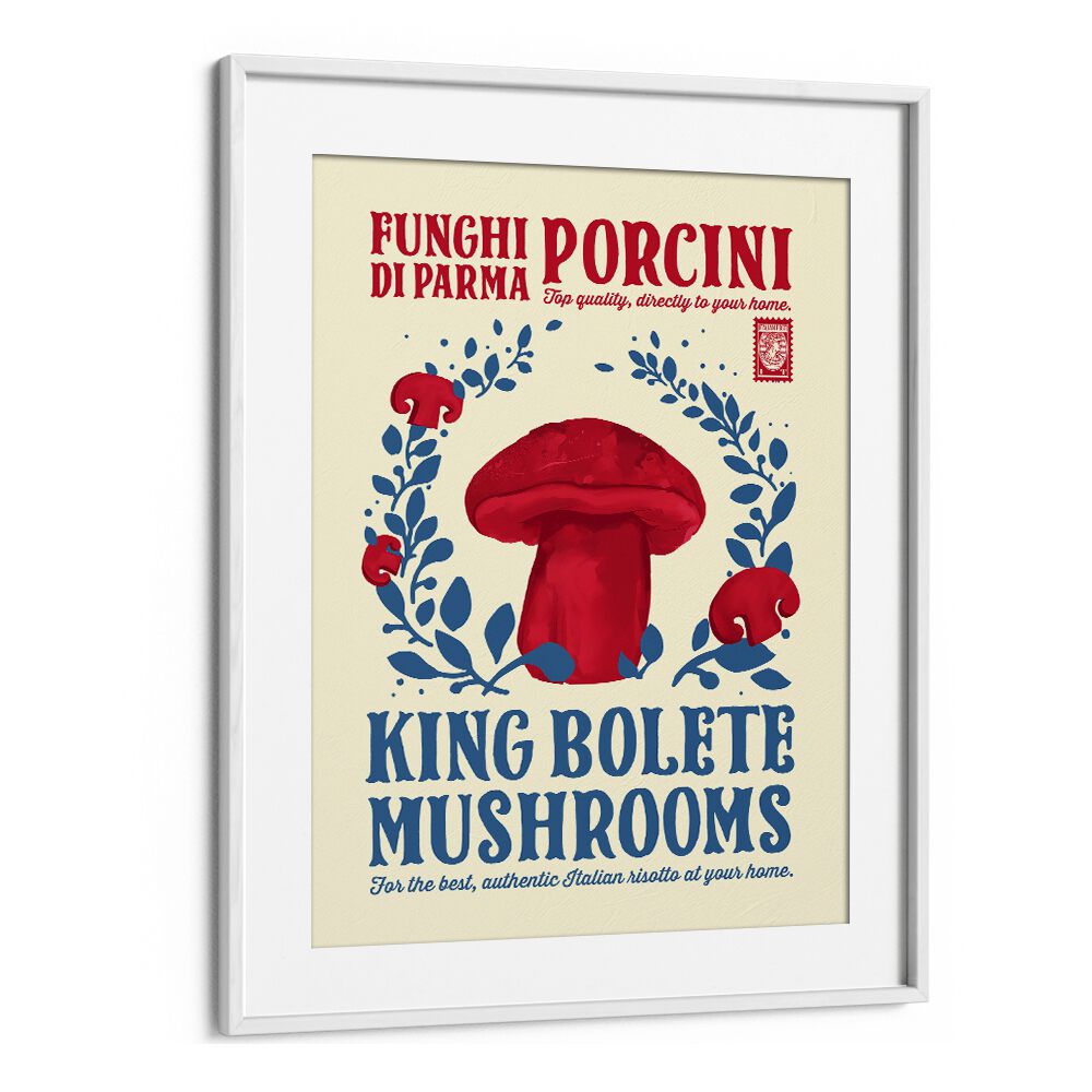 Porcini Kitchen Print by Studio Mandariini Kitchen Posters Kitchen Art Prints in White Frame With Mount