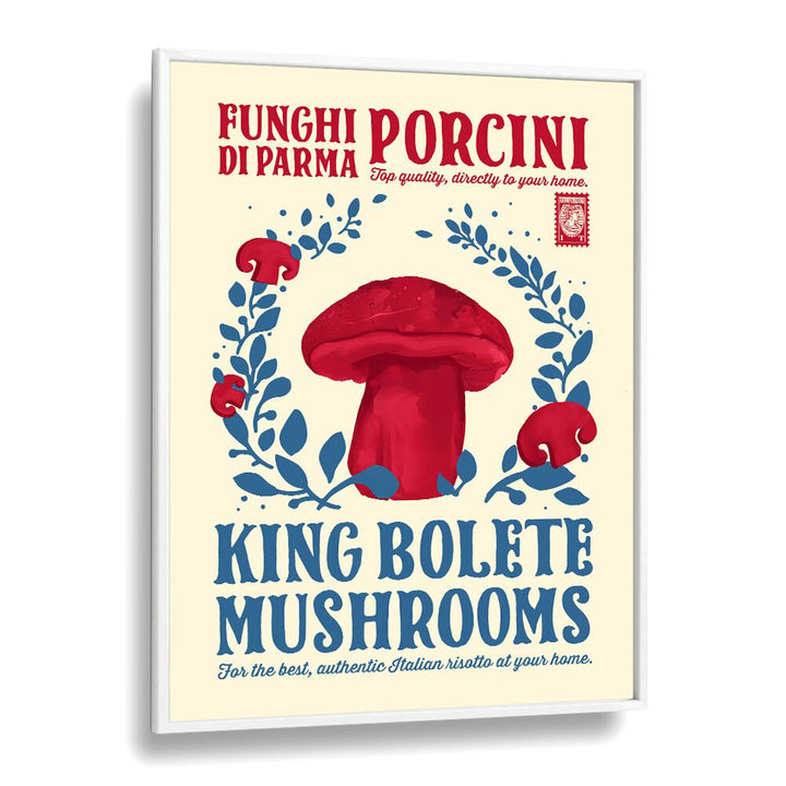 Porcini Kitchen Print by Studio Mandariini Kitchen Posters Kitchen Art Prints in White Plain Frame