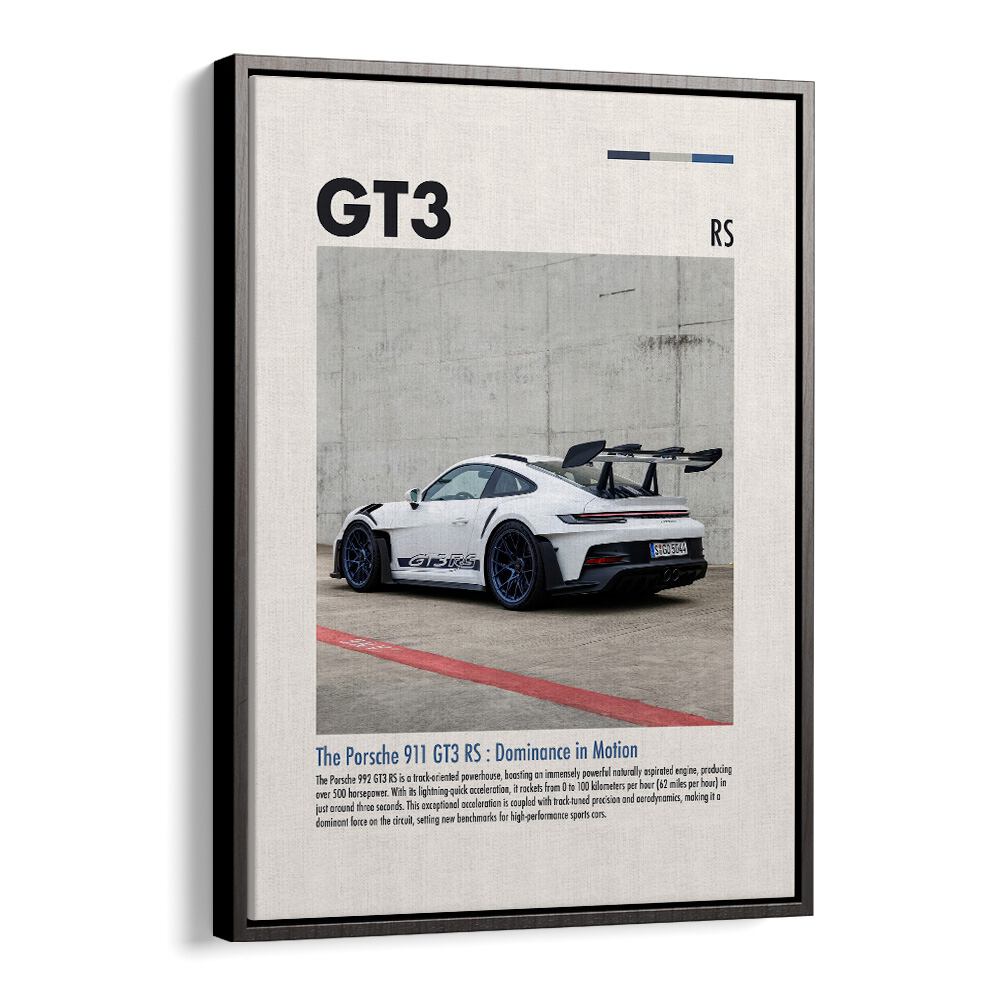 Porsche 911 GT3 RS Car Posters Automotive Wall Art Prints in Black Floater Frame