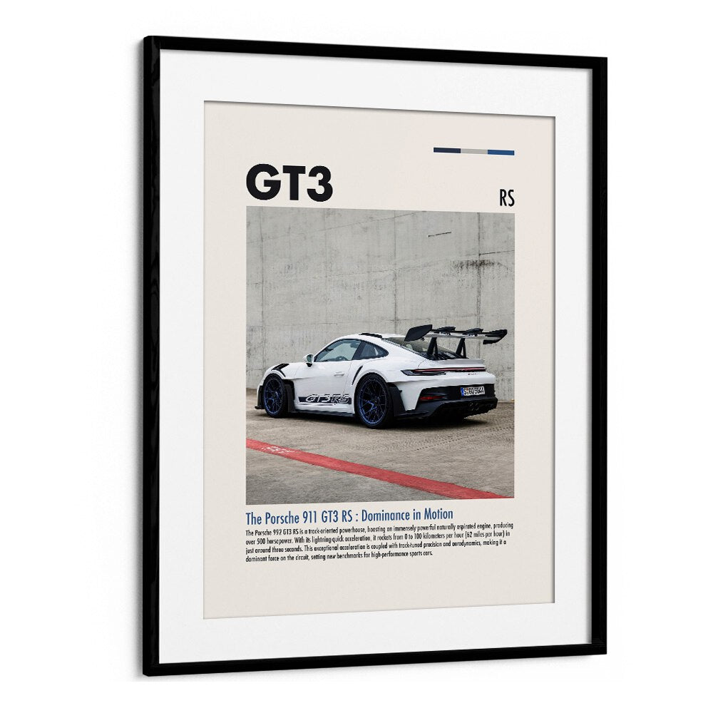 Porsche 911 GT3 RS Car Posters Automotive Wall Art Prints in Black Frame With Mount