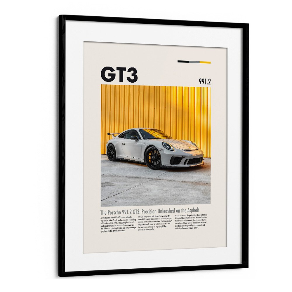 Stunning PORSCHE 991 GT3 CAR POSTERS in a sleek black frame, perfect for elevating your home or office decor.