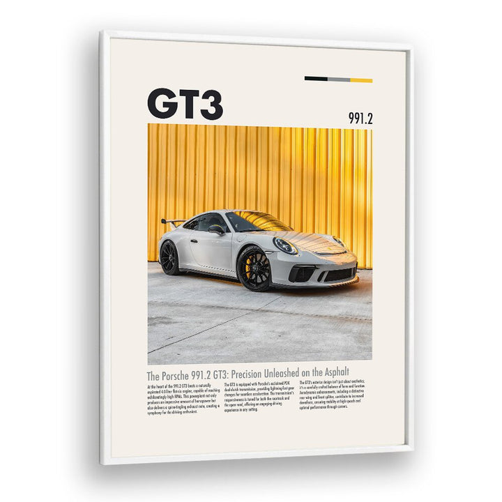 Stylish PORSCHE 991 GT3 car posters enhance your space, showcasing the iconic sports car in a modern frame.