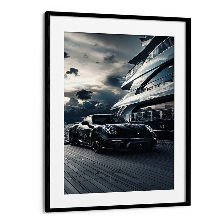 Transform your space with PORSCHE CREATIVE III, CAR POSTERS featuring stunning automotive wall art in a sleek black frame.
