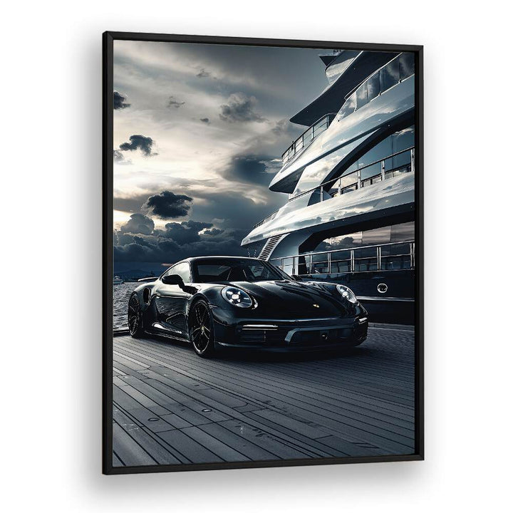 Stylish PORSCHE CREATIVE III car posters in a sleek frame, perfect for automotive art lovers and enthusiasts.