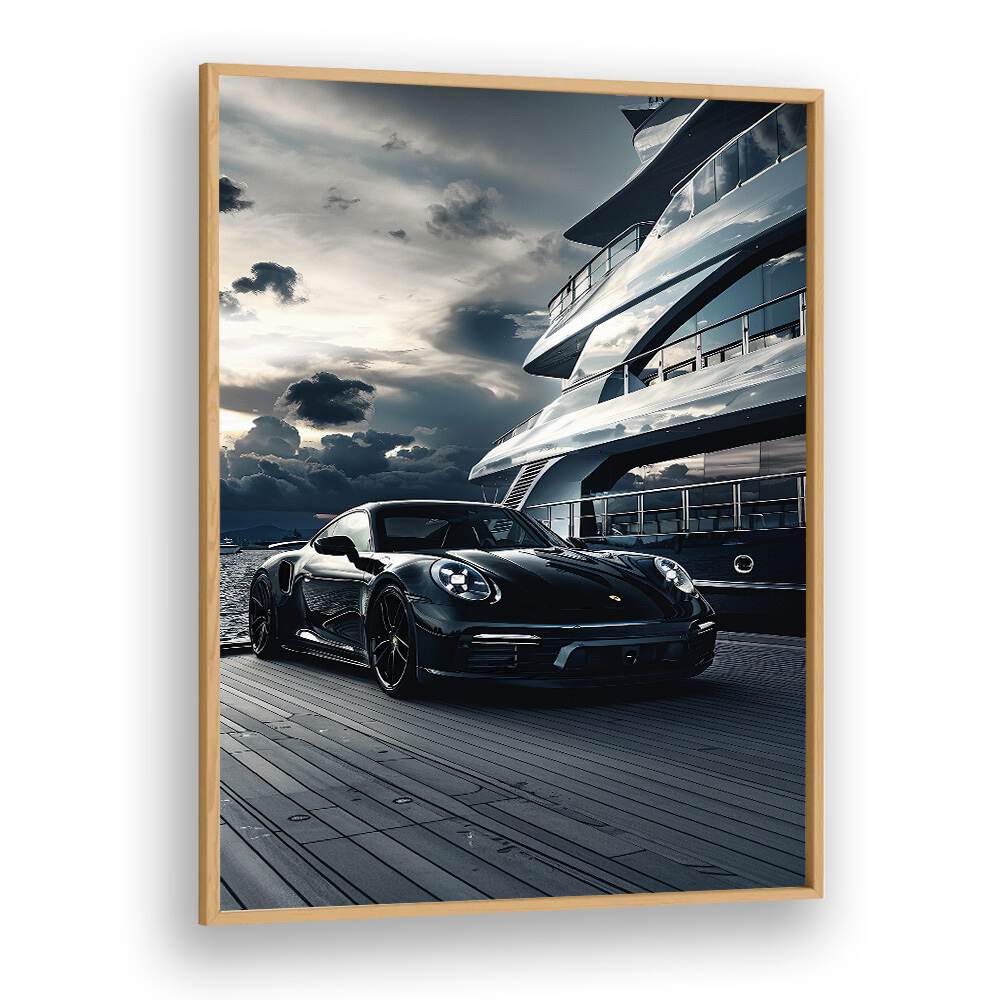 Elevate your space with PORSCHE CREATIVE III, CAR POSTERS showcasing stunning automotive art in a chic frame.