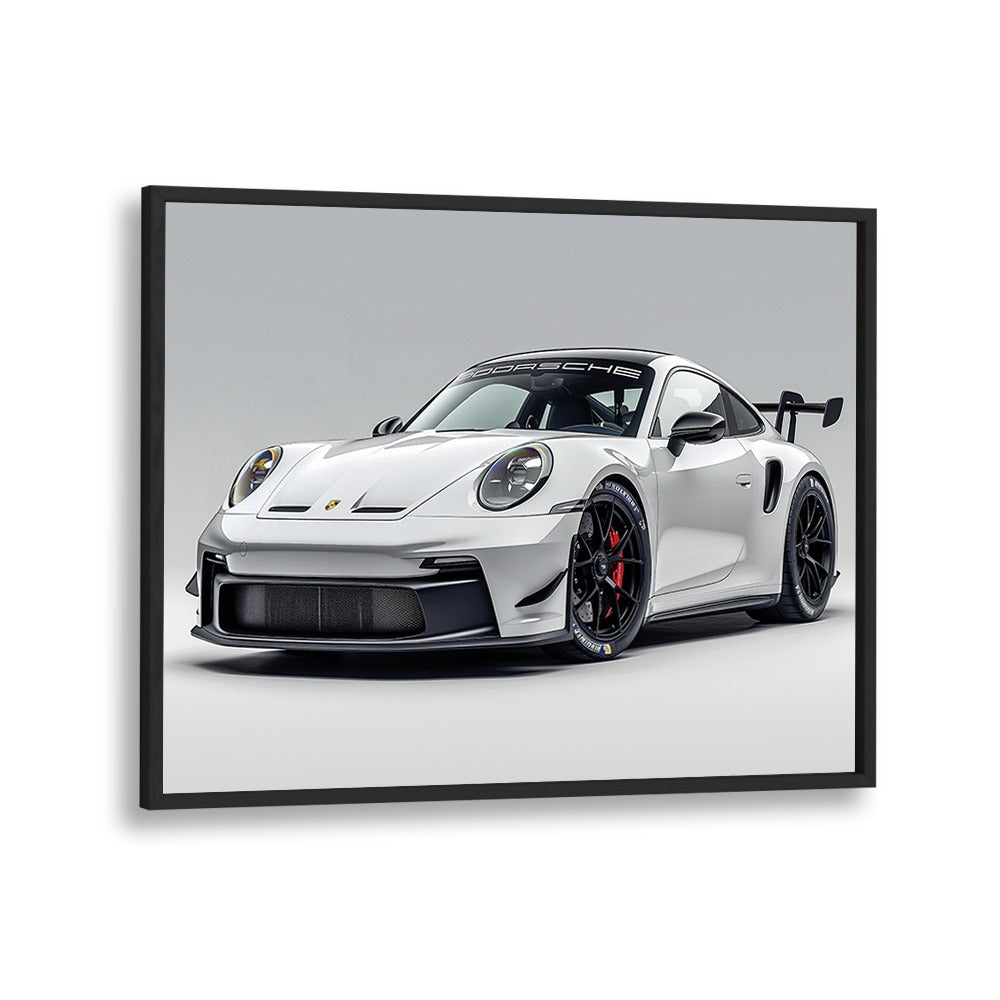 Porsche Creative IX Car Posters Automotive Wall Art Prints in Black Plain Frame