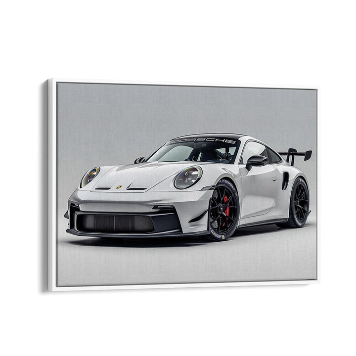 Porsche Creative IX Car Posters Automotive Wall Art Prints in White Floater Frame