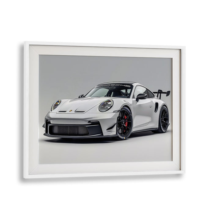 Porsche Creative IX Car Posters Automotive Wall Art Prints in White Frame With Mount