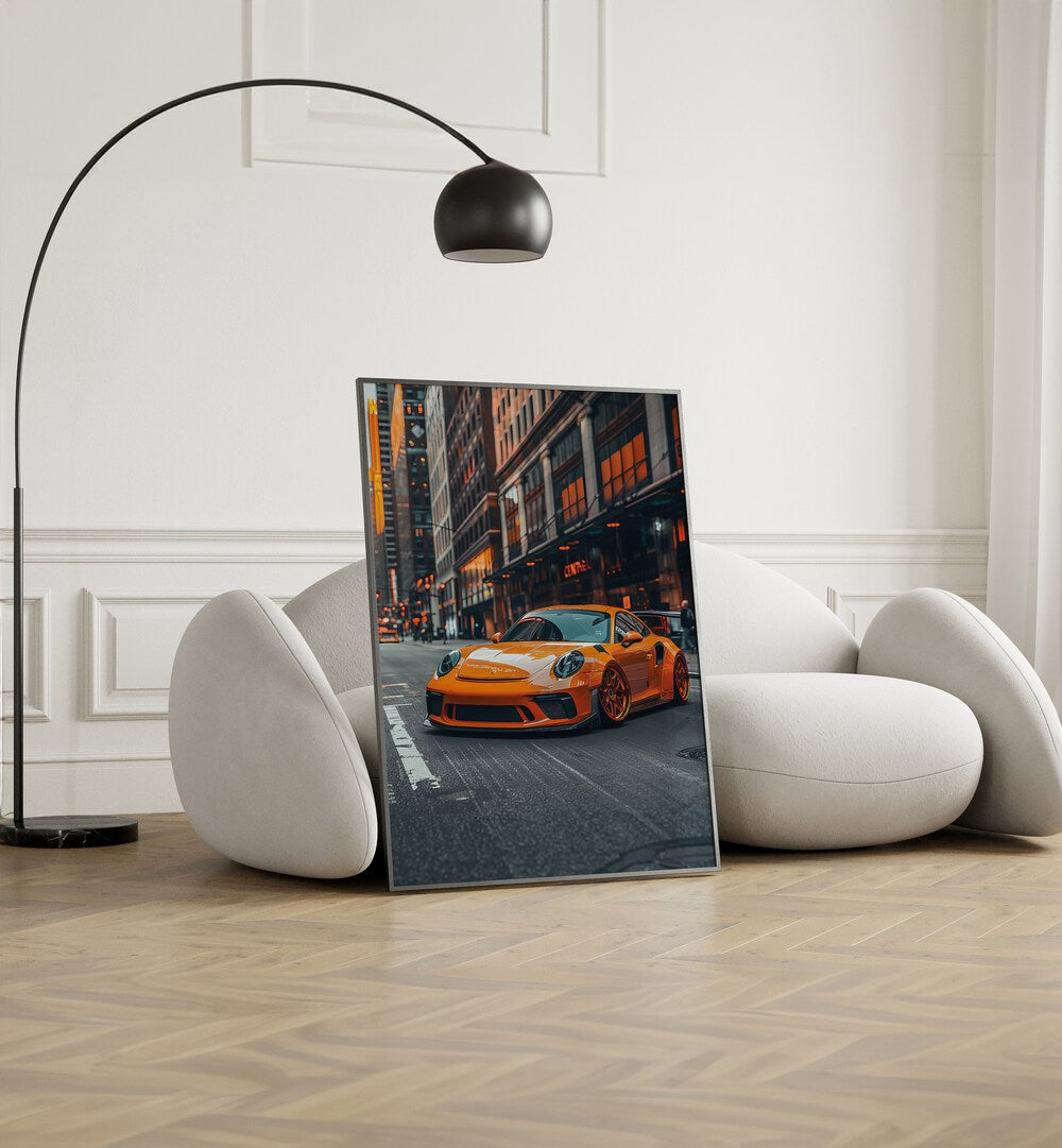 Transform your space with PORSCHE CREATIVE V, CAR POSTERS showcasing sleek automotive design and vibrant colors.