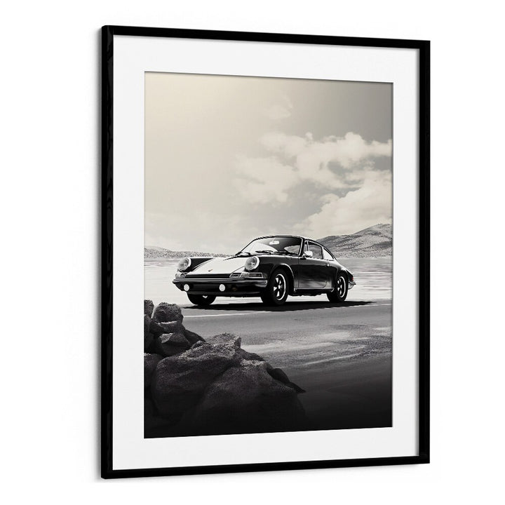 Stylish PORSCHE CREATIVE VI, CAR POSTERS framed artwork, perfect for elevating your automotive-themed decor.