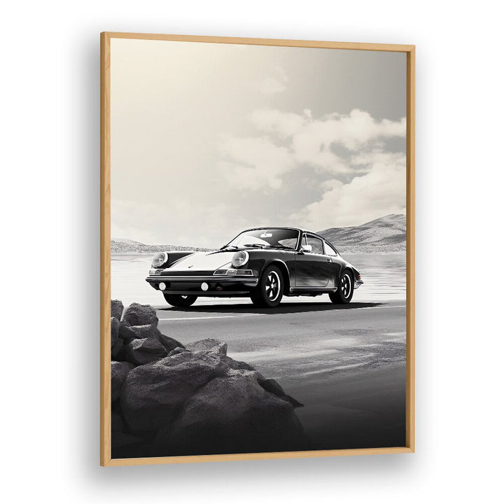 Stylish PORSCHE CREATIVE VI, CAR POSTERS in a wooden frame, perfect for automotive enthusiasts to elevate their decor.